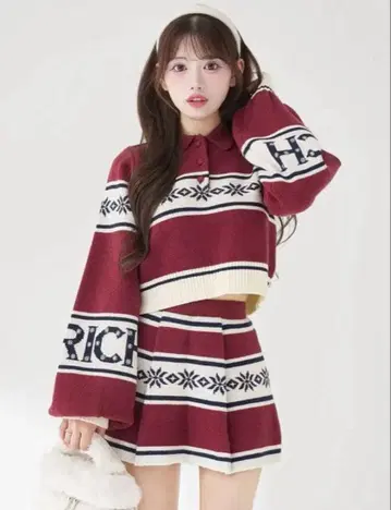 Darich 다리치 스노우 패턴 라메 니트 셋업