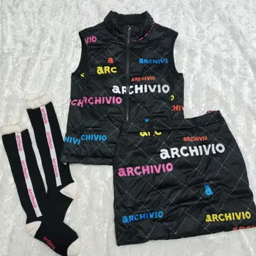 archivio 셋업 컬러풀 로고 다운 베스트 스커트 38 덤 양말