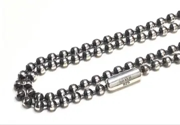 New 훈제 가공 실버 볼 체인 60cm