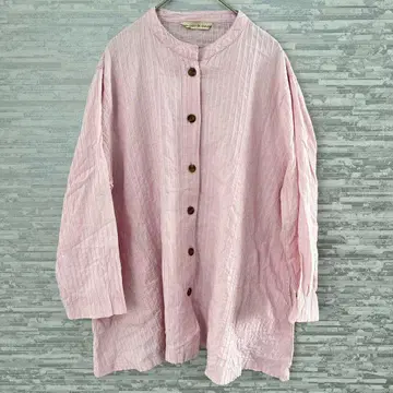 슈슈도슈에트 코튼 블라우스 핑크 M 캐주얼 심플