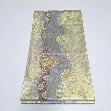 순수 실크 후쿠로 오비 당초 화문 무늬 직조 후쿠로 오비