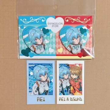 신세기 에반게리온 14주년 기념 페어 하트형 캔뱃지 아야나미 레이