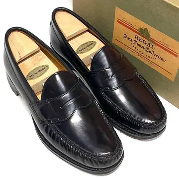 REGAL 리갈 극상 코도반 25EE 블랙 코인 로퍼 가죽 신발