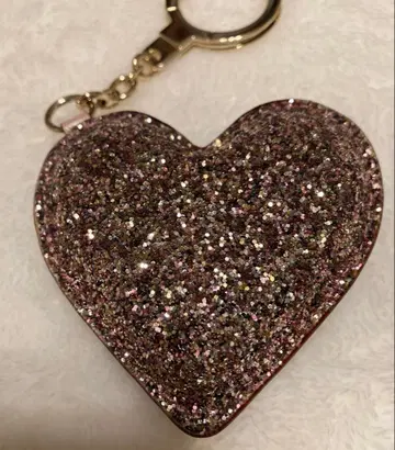 KATE SPADE 글리터 하트 핑크 키링