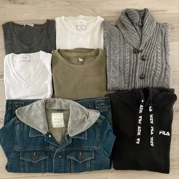 남성용 가을/겨울 제품 상의 외 묶음 판매 9세트 (M~L)