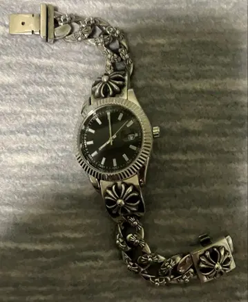 실버 크로스 디자인 워치 팔찌 손목시계