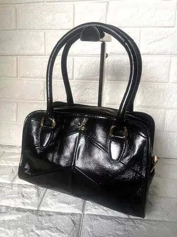 거의 새상품 SAZABY 사자비 핸드백 PVC 블랙 숄더