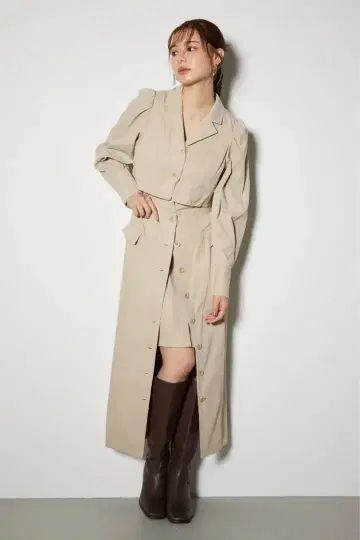 새상품급 리에다 랩 패턴 롱 타이트 원피스 S