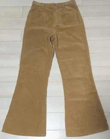 RHC 론 헤르만 베이지 카멜 벨로아 플레어 팬츠