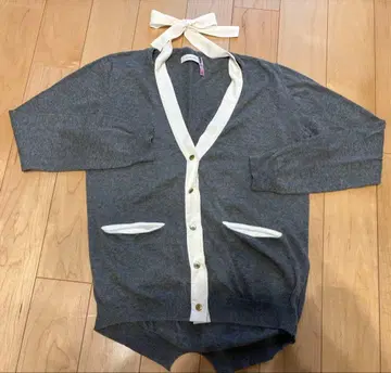 CHILLEA 그레이 가디건 리본 포함