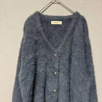 메듀움 복슬복슬 샤기 니트 가디건(LL) 그레이 볼륨 소매