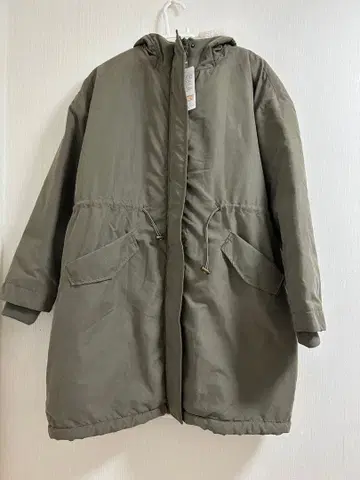 플리스 안감 모즈 코트 올리브 그린