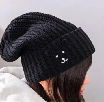 나가노 마켓 해피 백 2026 니트 모자 나가노의 곰 BLACK