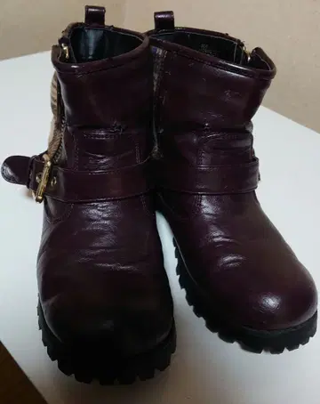 Lee 브라운 가죽 체크 무늬 부츠