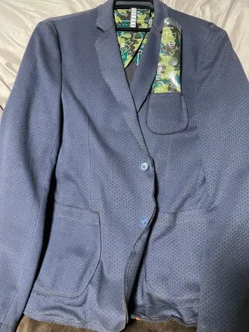 XmasSALE BELLUNA 네이비 도트 무늬 와이어 자켓