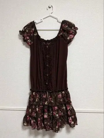 리즈리사 헤이세이 2000s 원피스 튜닉 꽃무늬 히메 스타일