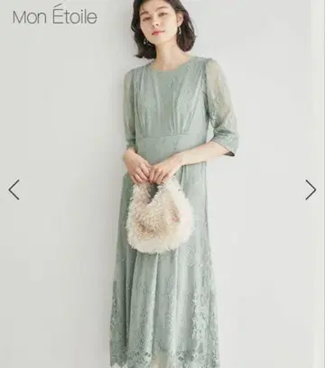 로페피크닉 [ Mon E'toile ] 레이스 턱 DRESS 라이트 그린