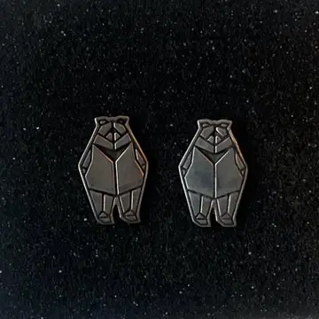 실버 925 곰 모티브 귀걸이