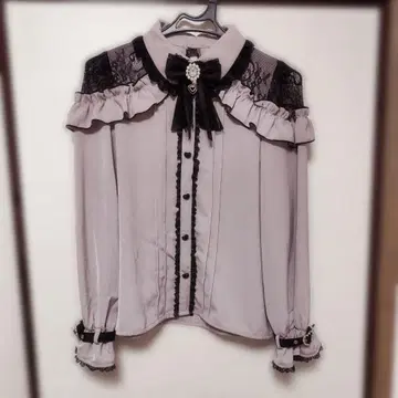 ROJITA 어깨 레이스 프릴 절개 블라우스 핑크