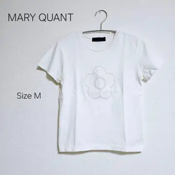 MARY QUANT 화이트 꽃 모티브 반팔 T셔츠