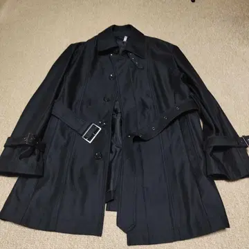 블랙 스트라이프 스텐카라 코트