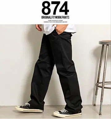 Dickies 874 오리지널 핏 치노 팬츠 블랙 30
