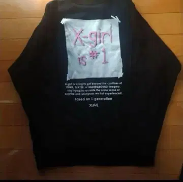 X-girl 플래그 빅 맨투맨 상의