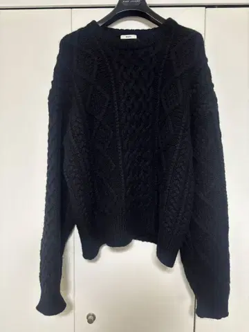 BODHI 블랙 캐시미어 100% 피셔맨 스웨터 니트 사이즈 2