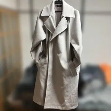 KUUUPY 그레이 체스터 코트 롱 코트