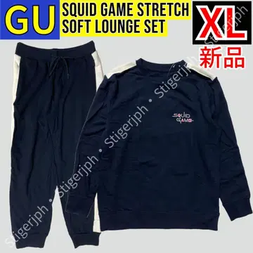 지유 오징어 게임 스트레치 소프트 라운지 세트 네이비 XL 사이즈