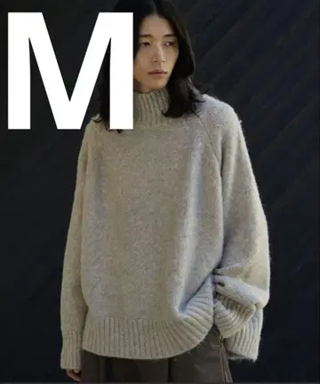 wym lidnm 로우 게이지 루즈 샤기 오프 터틀 니트