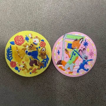 디즈니 자수 캔뱃지 주토피아 미녀와 야수