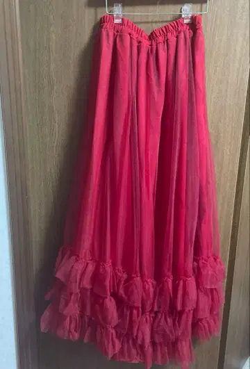 카야 튤 이너 스커트 빨간색