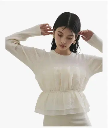 VIS 뷔스티에 도킹 니트 풀오버 아이보리