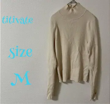 titivate 아이보리 리브 터틀넥 M