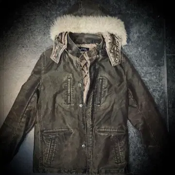 아카이브 퍼 달린 밀리터리 자켓 헤이세이 시크 스타일 v계 y2k lgb