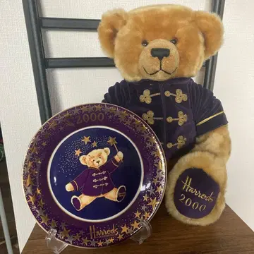 해롯 2000년판 테디베어와 플레이트 세트