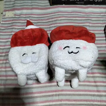 산타 모자 톱니 인형 2개 세트