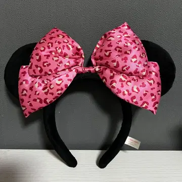 디즈니 리조트 미니 레오파드 무늬 머리띠 핑크