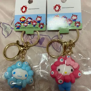 산리오 미야쿠미야쿠 파스텔 입체 마스코트 키링 키티 시나모롤