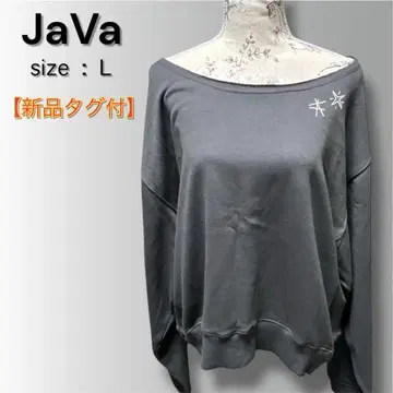 [택 포함 새상품] JaVa 맨투맨 오버 사이즈 차콜 루즈핏 자수