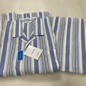 새상품 G-HOUSE 블루 화이트 스트라이프 긴팔 남성용 파자마