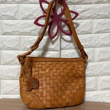 robita 뜨개질 숄더백 천연 가죽 별 모양 참 포함