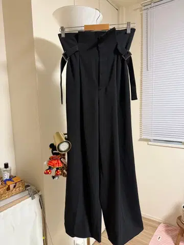 FRAY I.D 블랙 와이드 팬츠