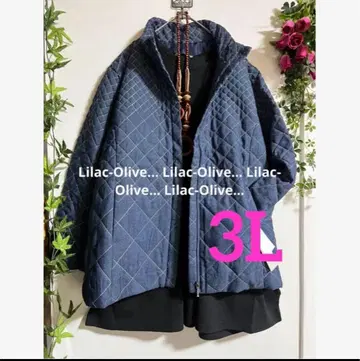 5713 새상품 3L*데님풍 퀼팅 충전솜 코트 빅 사이즈