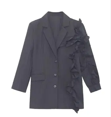 프릴 달린 블랙 테일러드 자켓