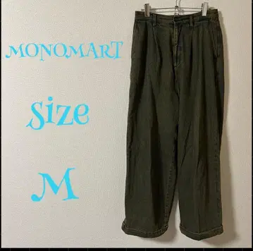 MONOMART 스트레이트 데님 M 올리브 그린 허리밴딩