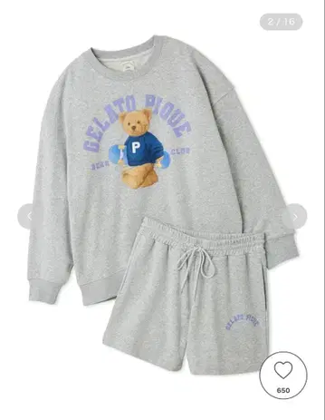 GELATO PIQUE 스포티 베어 쭈리 풀오버 & 숏팬츠 세트