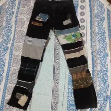 월드와이드 러브 리메이크 패치워크 코듀로이 팬츠 스머프