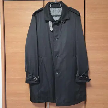 블랙 코트 허리 벨트 포함